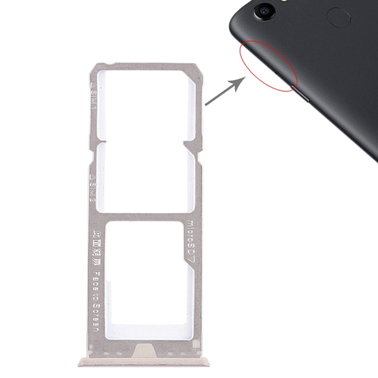 SIM Card Tray and Micro SD Card Tray Replacement Set for OPPO A73 / F5 (Gold)