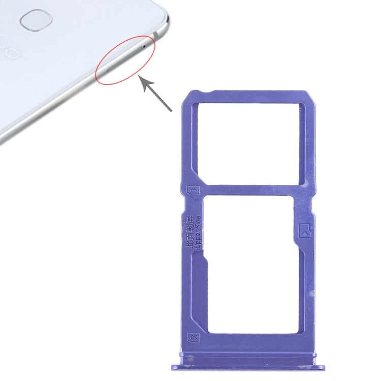 SIM Card Tray and Micro SD Card Tray Set for Vivo X21i - Blue