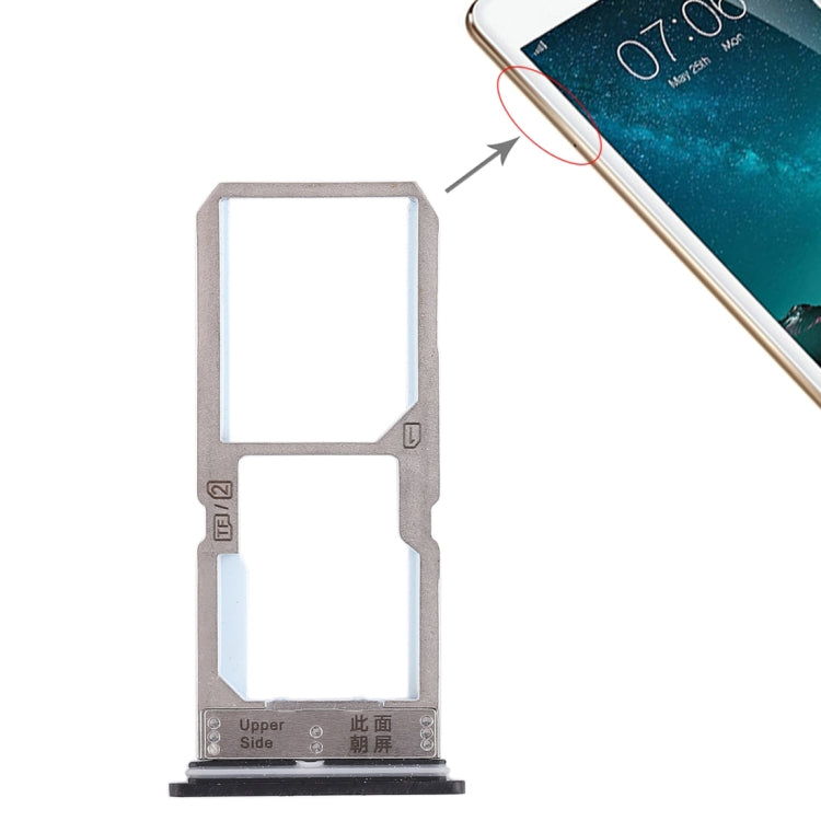 Vivo Y67 SIM Card Tray + Micro SD Card Tray (Black)