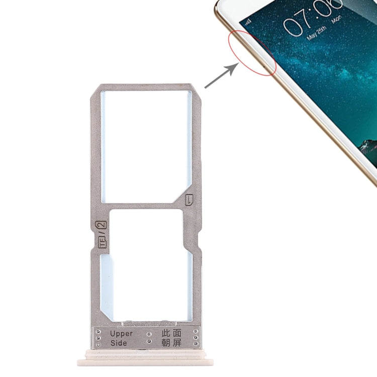 SIM Card Tray and Micro SD Card Tray Combo for Vivo Y67 (Gold)