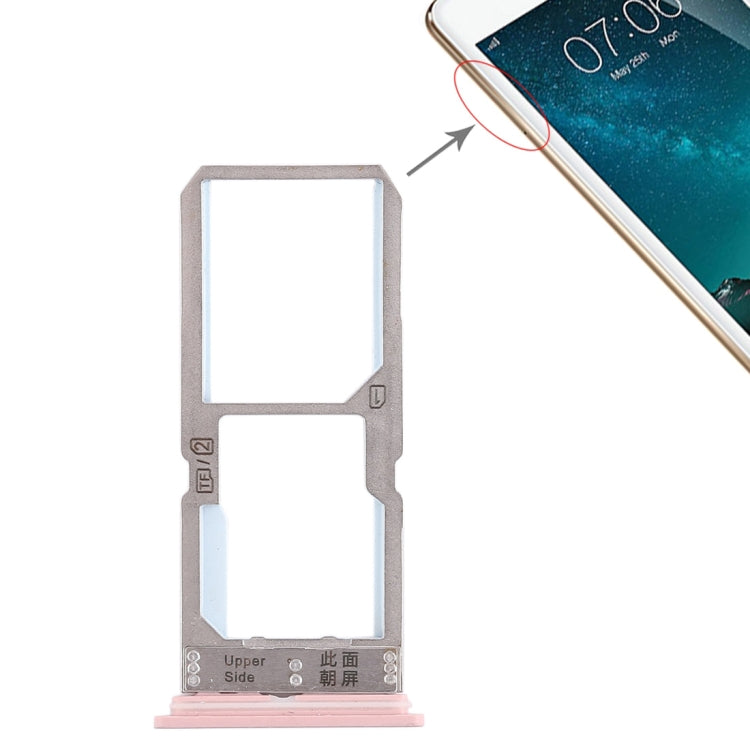 Rose Gold Replaceable SIM and Micro SD Card Tray for Vivo Y67