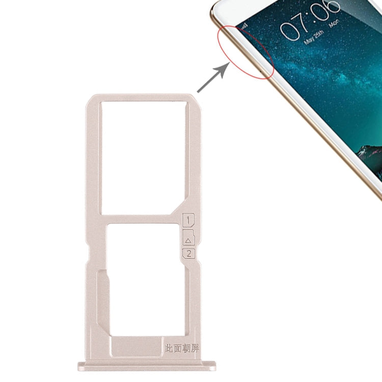 Gold SIM Card Tray and Micro SD Card Tray for Vivo V3Max