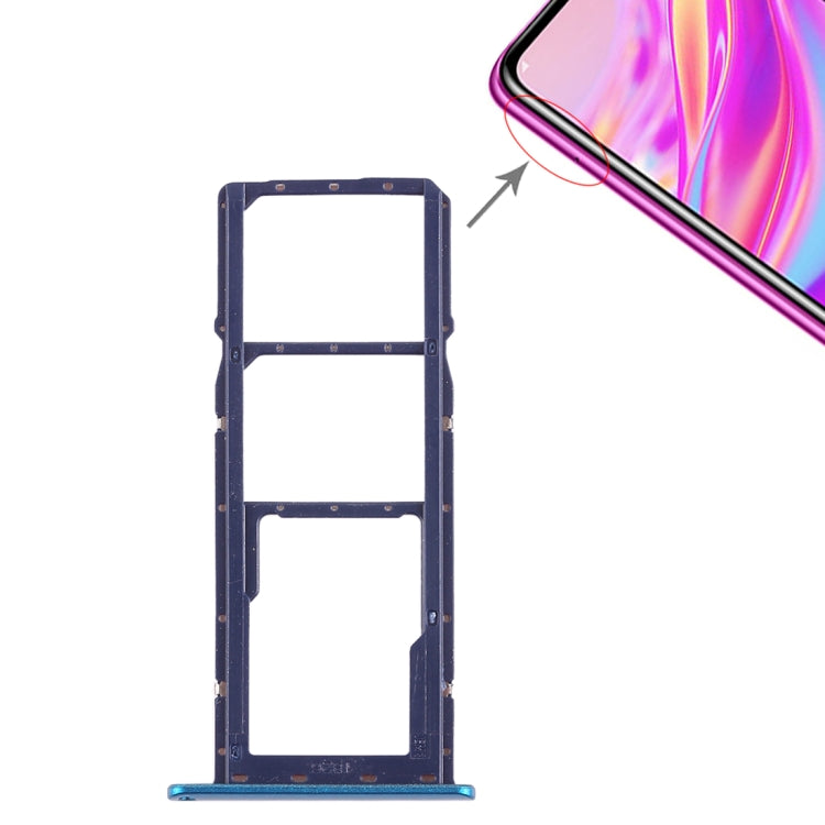 Dual SIM Card Tray and Micro SD Card Tray for Huawei Enjoy 9 (Blue)