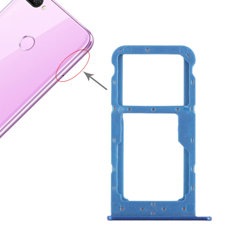 SIM Card Tray and Micro SD Card Tray Replacement for Huawei Honor 9i - Blue