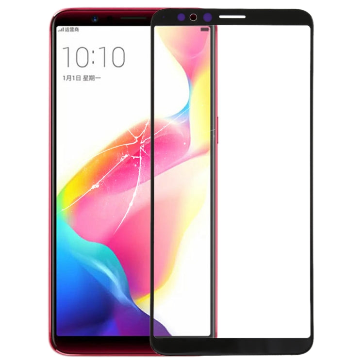 Replacement Front Screen Outer Glass Lens for OPPO R11s (Black)