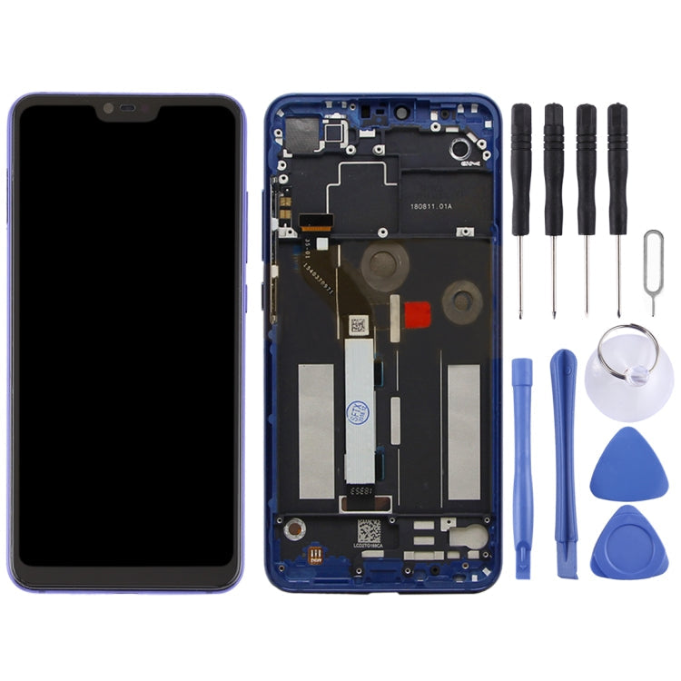 Xiaomi Mi 8 Lite Blue LCD Screen and Digitizer Assembly with Frame