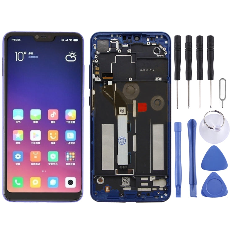 Xiaomi Mi 8 Lite Blue LCD Screen and Digitizer Assembly with Frame