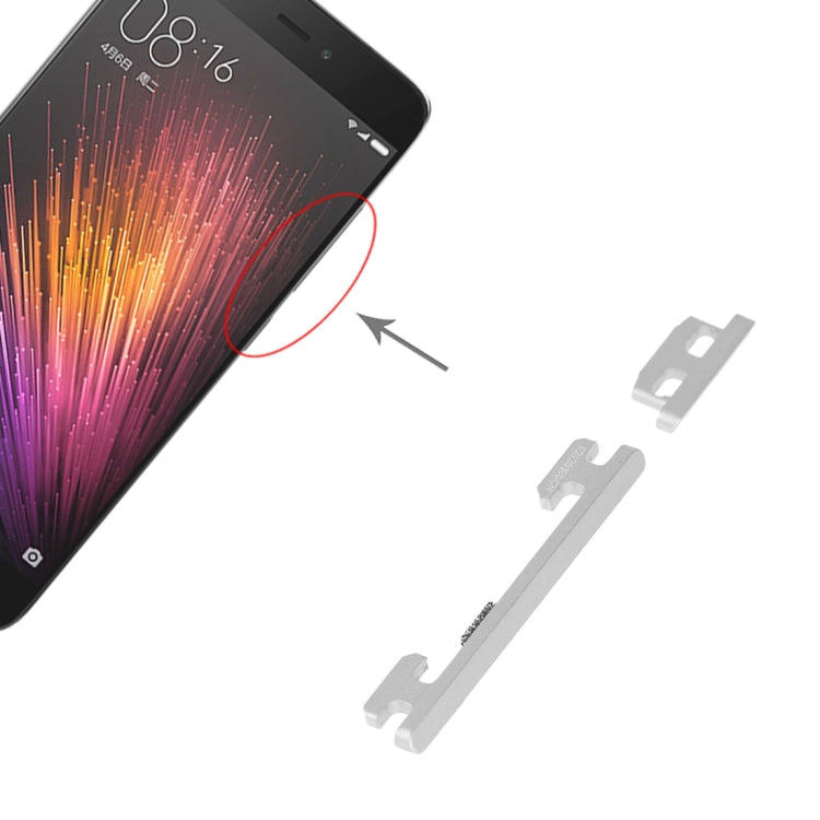 Silver Power and Volume Control Button Set for Xiaomi Mi 5