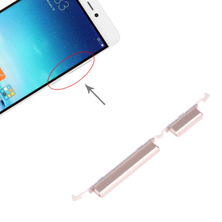 Gold Power Button and Volume Control Replacement for Xiaomi Mi 5s