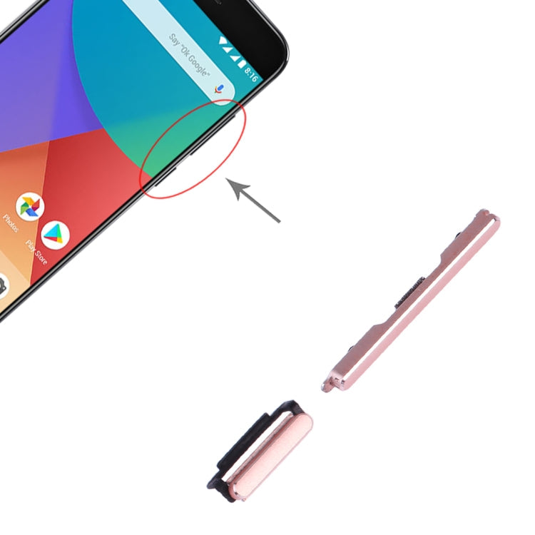 Pink Replacement Power and Volume Control Buttons for Xiaomi Mi 5X / A1