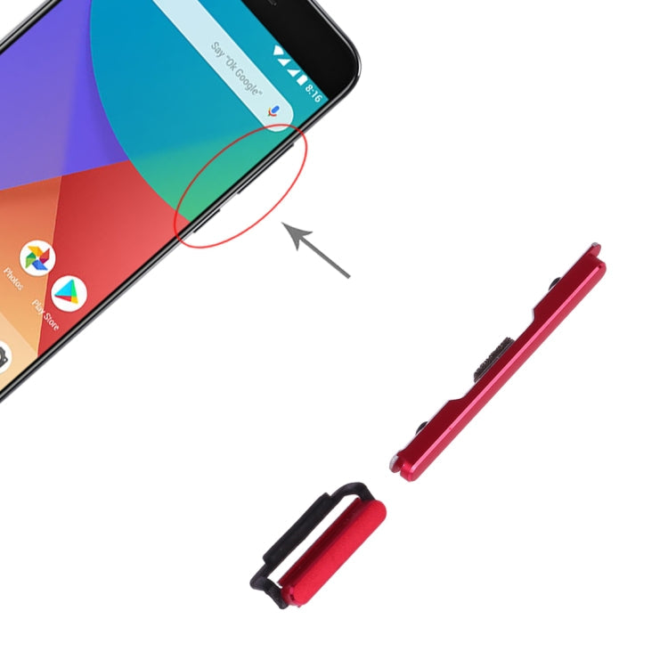 Replacement Power Button and Volume Control for Xiaomi Mi 5X / A1 (Red)