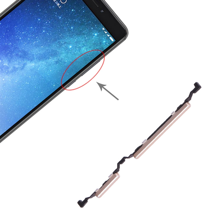 Gold Power Button and Volume Control Replacement for Xiaomi Max 2