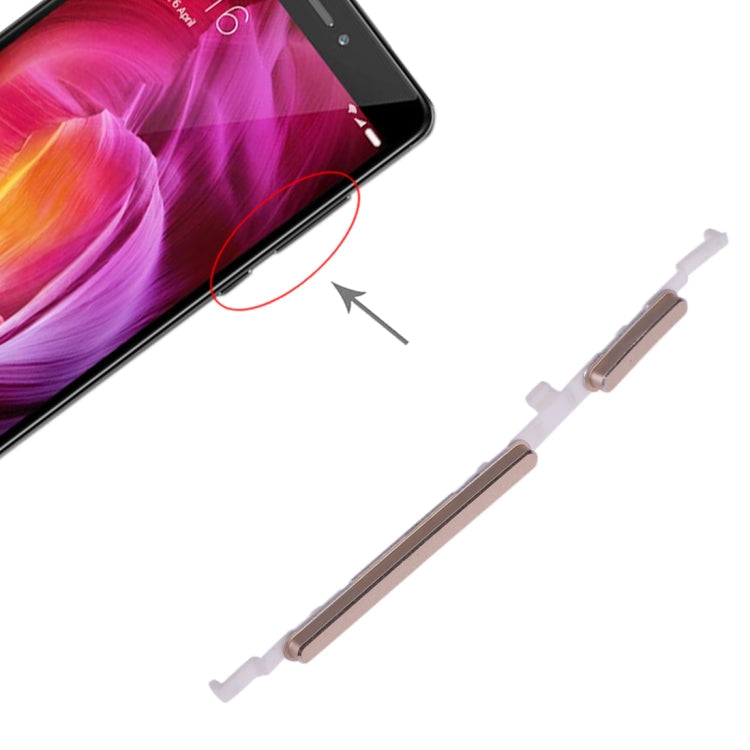 Gold Power Button and Volume Control Replacement for Xiaomi Redmi Note 4