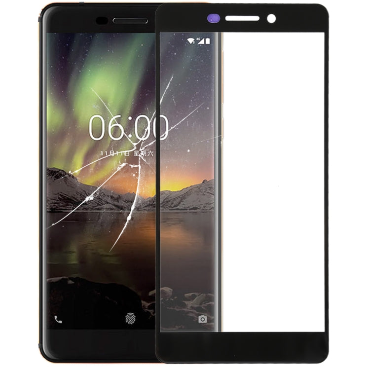 Replacement Front Screen Outer Glass Lens for Nokia 6 2018 / 6.1 (Black)