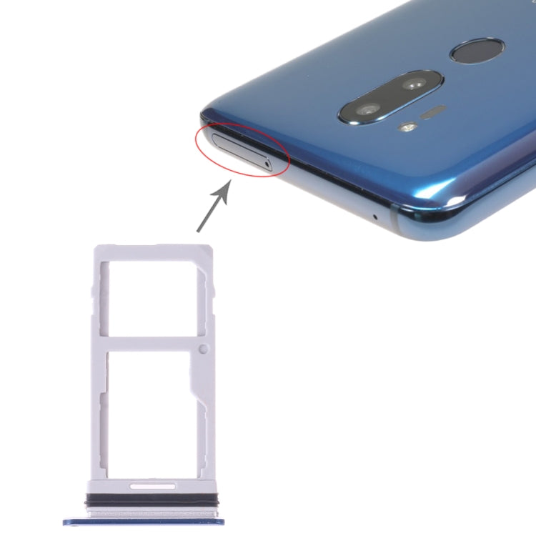 SIM Card Tray and Micro SD Card Tray for LG G7 ThinQ G710 (Blue)