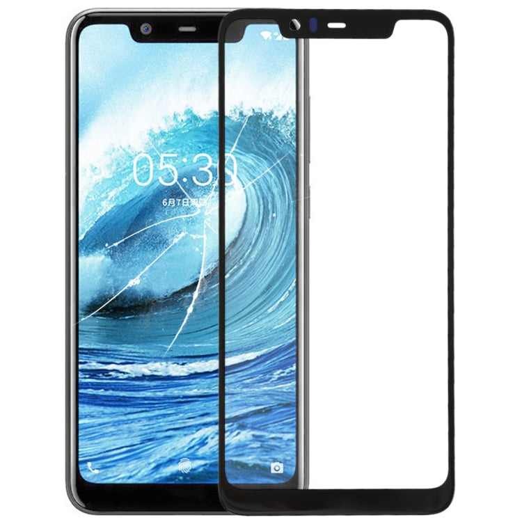 Black Front Screen Outer Glass Lens Replacement for Nokia X5