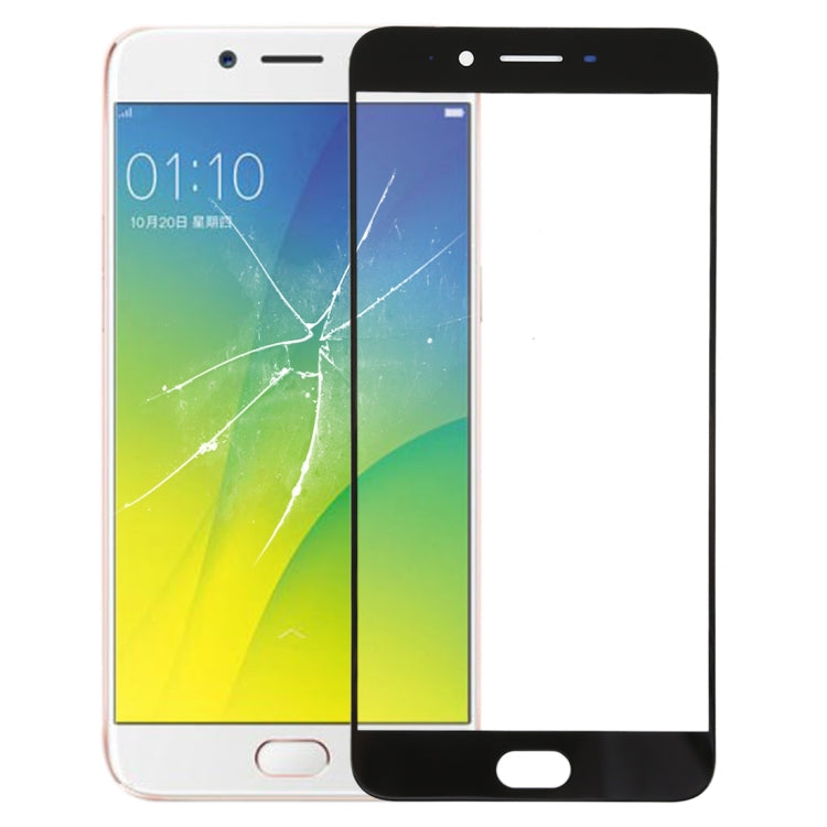 Replacement Front Screen Outer Glass Lens for OPPO R9s Plus (Black)