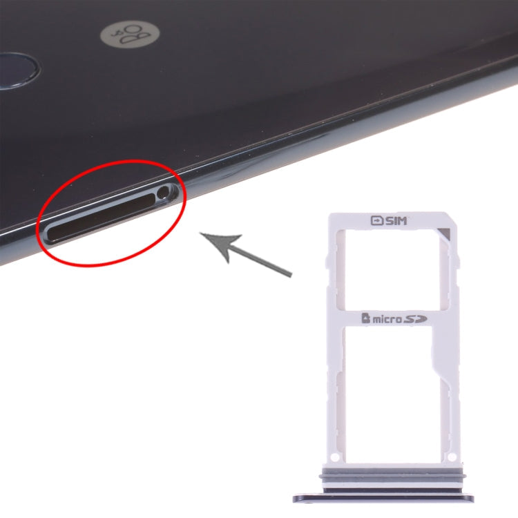 SIM Card Tray and Micro SD Card Tray Replacement for LG V30 - Black