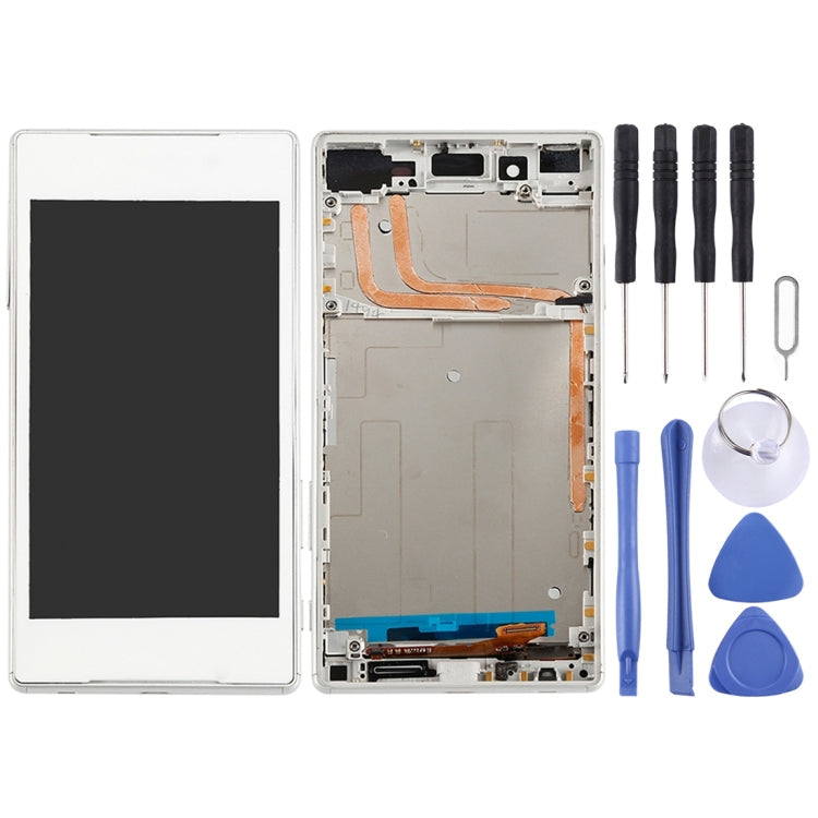 Sony Xperia Z5 White LCD Screen and Digitizer Assembly with Frame
