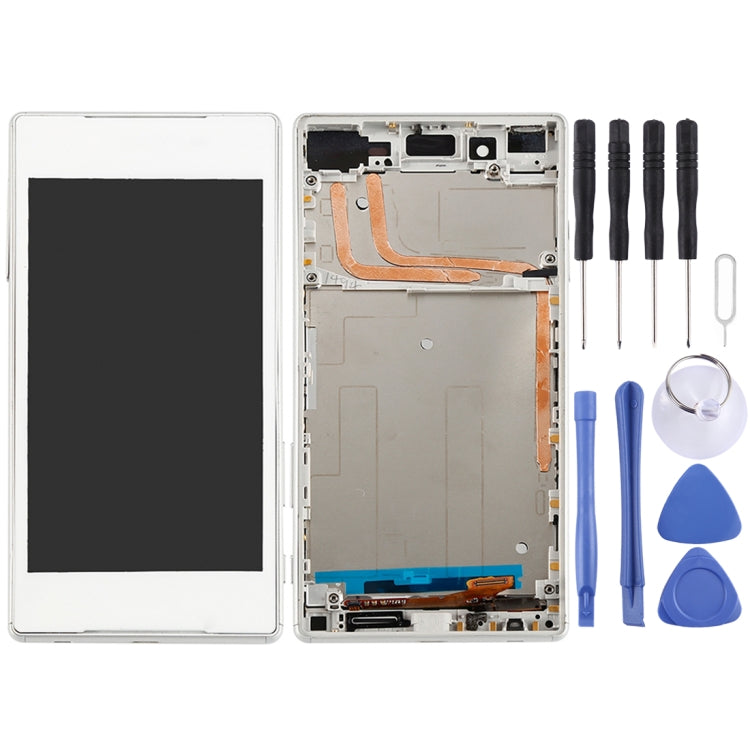 Sony Xperia Z5 White LCD Screen and Digitizer Assembly with Frame