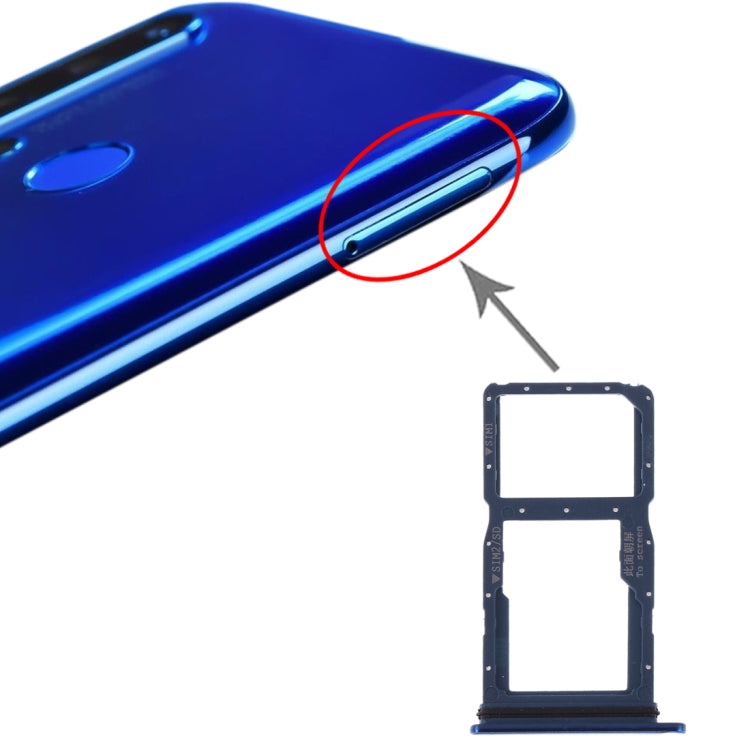 SIM Card Tray + SIM Card/Micro SD Card Tray for Huawei Nova 5i (Blue)