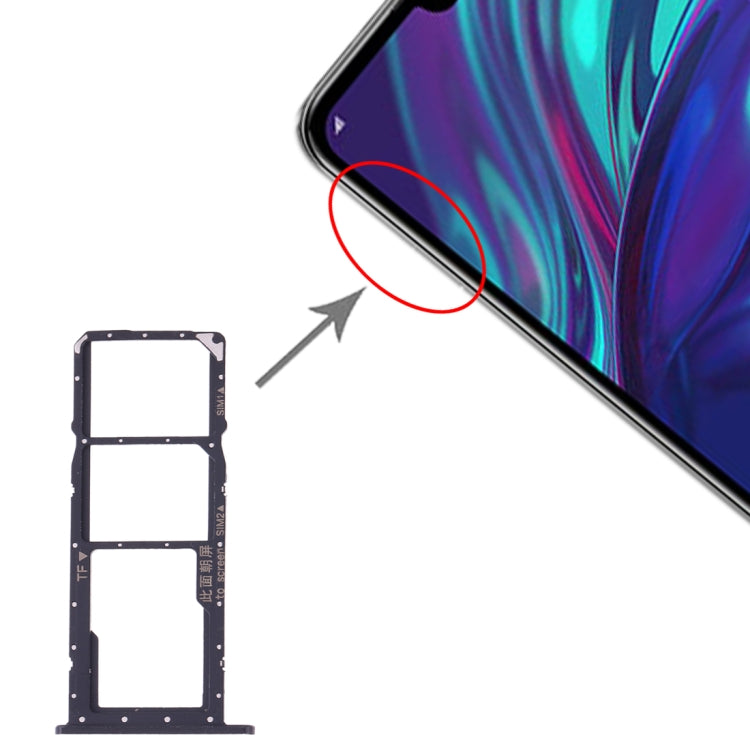 SIM Card Tray + Micro SD Card Tray Set for Huawei Y7 (2019) / Y7 Pro (2019) / Y7 Prime (2019) (Black)
