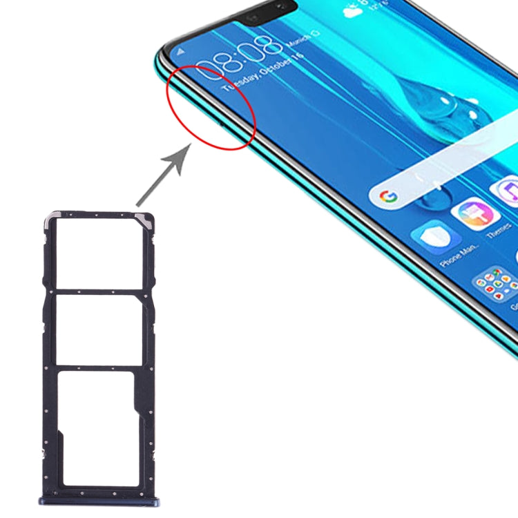 Huawei Y9 (2019) SIM Card and Micro SD Card Tray Set - Black