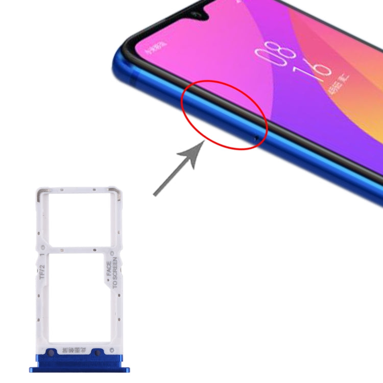 Xiaomi Mi CC9 SIM Card Tray with Micro SD Card Support (Blue)