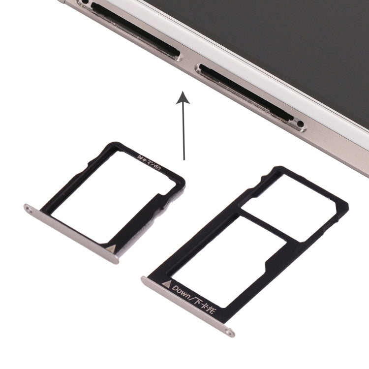 Silver Micro SIM and Nano SIM & Micro SD Card Tray for Huawei Honor 5X / GR5