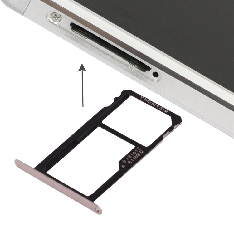 Gold Nano SIM Card Tray for Huawei Honor 7 with Nano SIM / Micro SD Card Tray