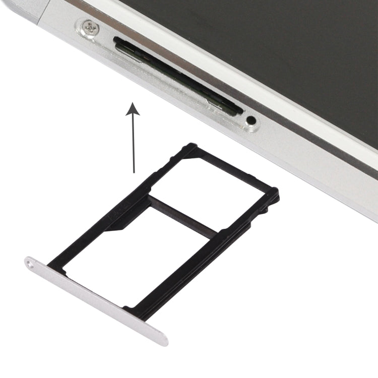 Silver Nano SIM and Micro SD Card Tray for Huawei Honor 7