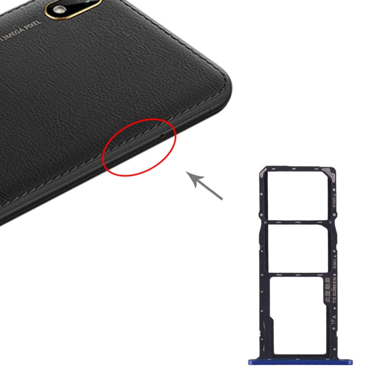 SIM Card and Micro SD Card Tray Set for Huawei Y5 (2019) - Blue