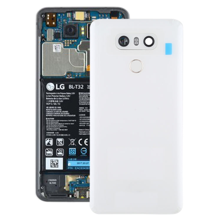 White Battery Back Cover with Camera Lens & Fingerprint Sensor for LG G6 Series