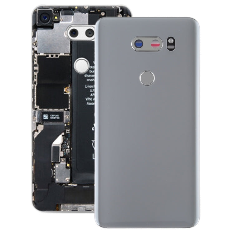 LG V30 Battery Back Cover with Camera Lens & Fingerprint Sensor - Silver