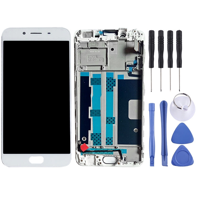 OPPO R9s LCD Screen + Touch Panel Digitizer Assembly with Frame (White)