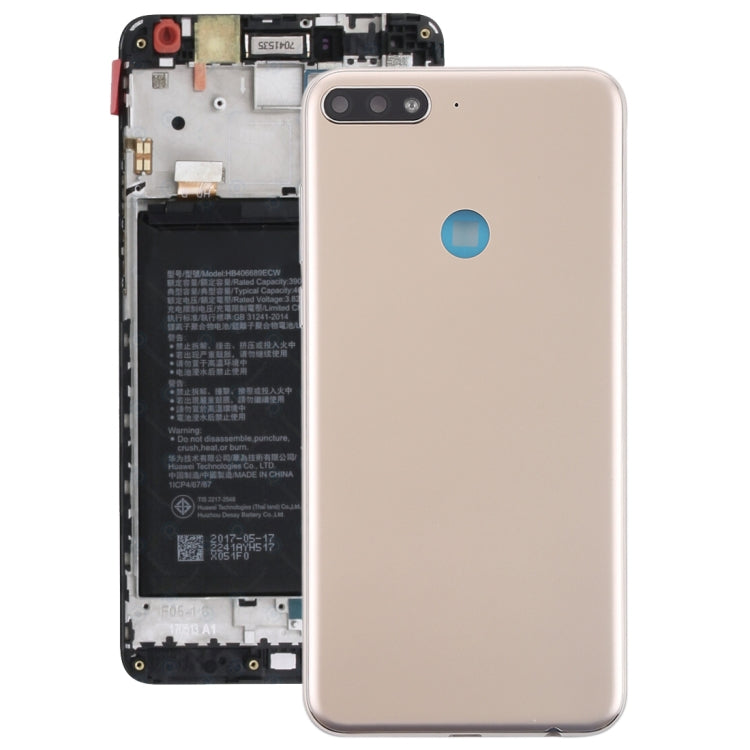 Gold Back Cover with Side Keys for Huawei Y7 (2018)