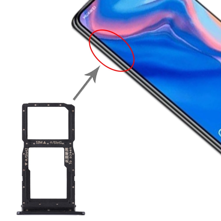 SIM Card Tray and Micro SD Card Tray Replacement Set for Huawei P Smart Z / Y9 Prime (2019) - Black