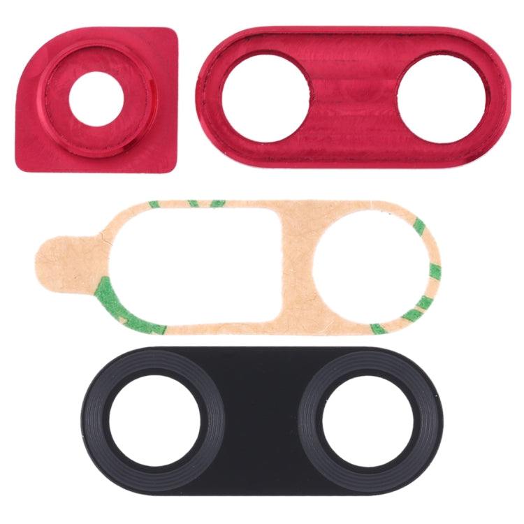 Red Camera Lens Covers for Huawei Nova 4 - Set of 10