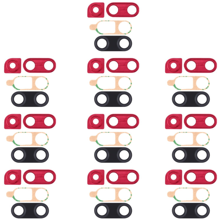 Red Camera Lens Covers for Huawei Nova 4 - Set of 10