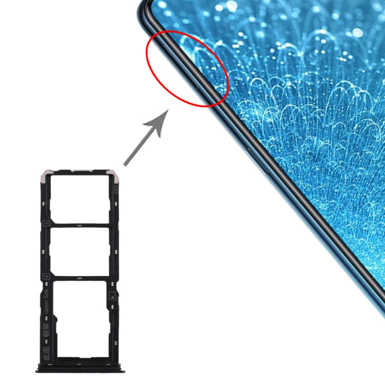 Black SIM Card Tray Set with Micro SD Card Tray for Vivo S1