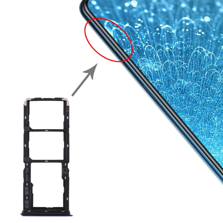 Vivo S1 SIM Card and Micro SD Card Triple Tray Set (Blue)