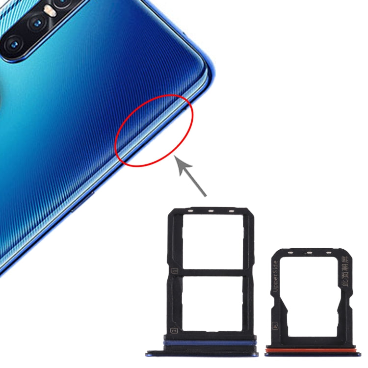 SIM Card Tray Set with Micro SD Card Tray for Vivo S1 Pro - Blue