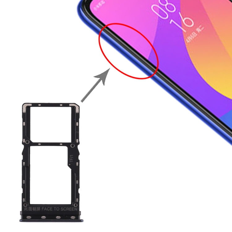 SIM Card Tray and SIM/Micro SD Card Tray for Xiaomi Mi CC9e / Mi A3 (Black)