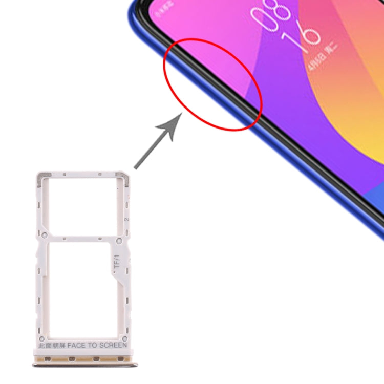 SIM Card Tray and Micro SD Card Tray Replacement for Xiaomi Mi CC9e / Mi A3 (Silver)