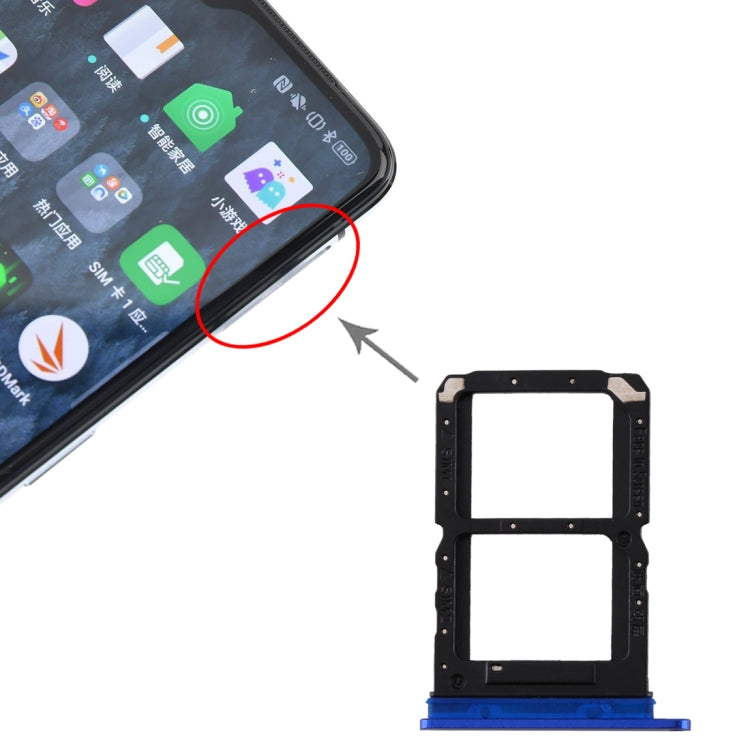 SIM Card Tray Set for Realme X2 Pro (Blue) with Installation Recommendation