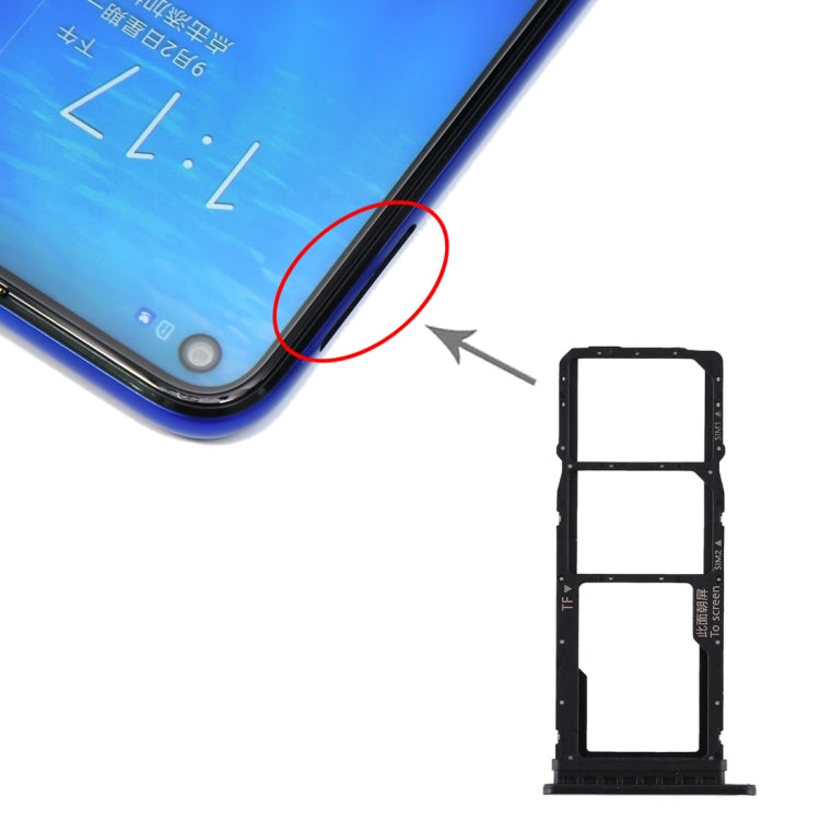 Huawei Honor Play 3 SIM Card Tray + Micro SD Card Tray (Black)