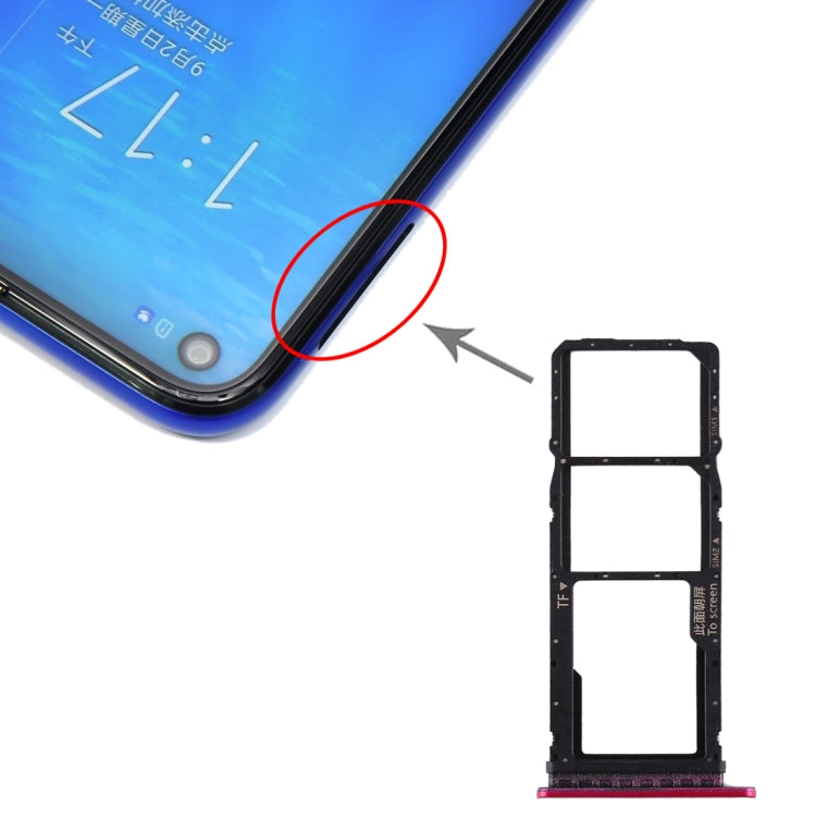 SIM Card Tray + Micro SD Card Tray for Huawei Honor Play 3 (Red)