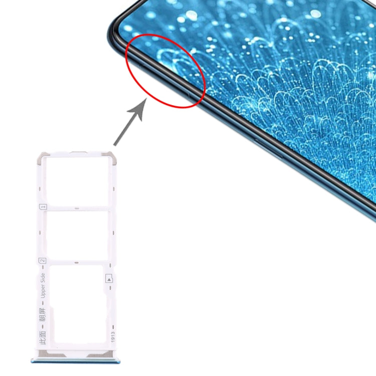 SIM Card Tray + Micro SD Card Tray Set for Vivo Y7s (Blue)