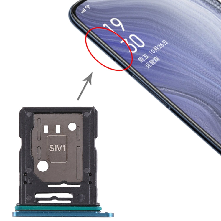 Replacement SIM Card Tray and Micro SD Card Tray for OPPO Reno 10x zoom (Blue)