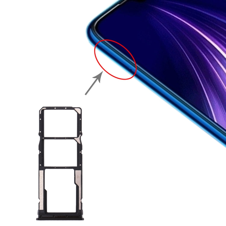 Dual SIM Card Tray and Micro SD Card Tray for Xiaomi Redmi Note 8 (Black)